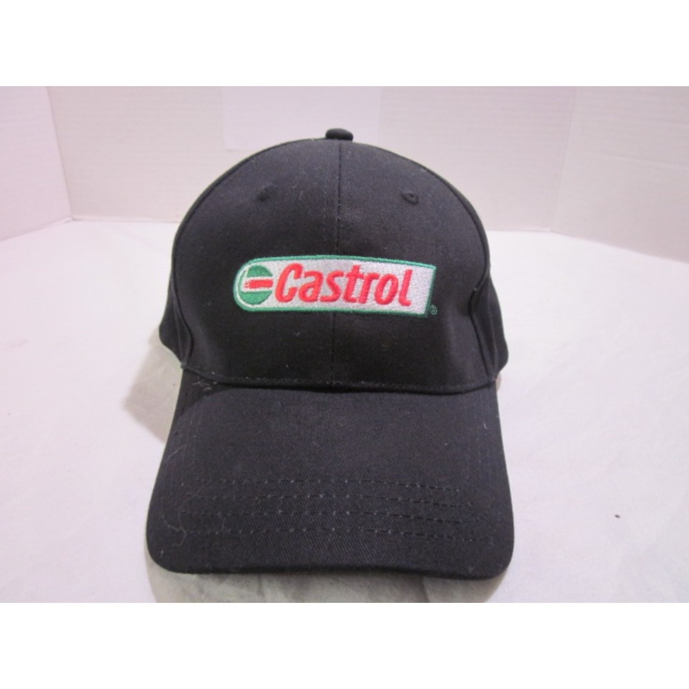 Castrol Black Hat Cotton Strap Back Baseball Cap One Size Adjustable Oil Racing